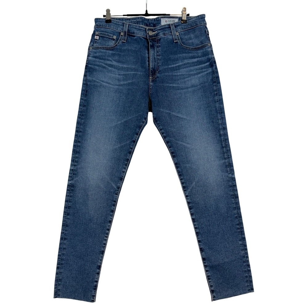 AG Adriano‎ Goldschmied Farrah Skinny Ankle Jeans Blue High Rise Raw Hem 32R